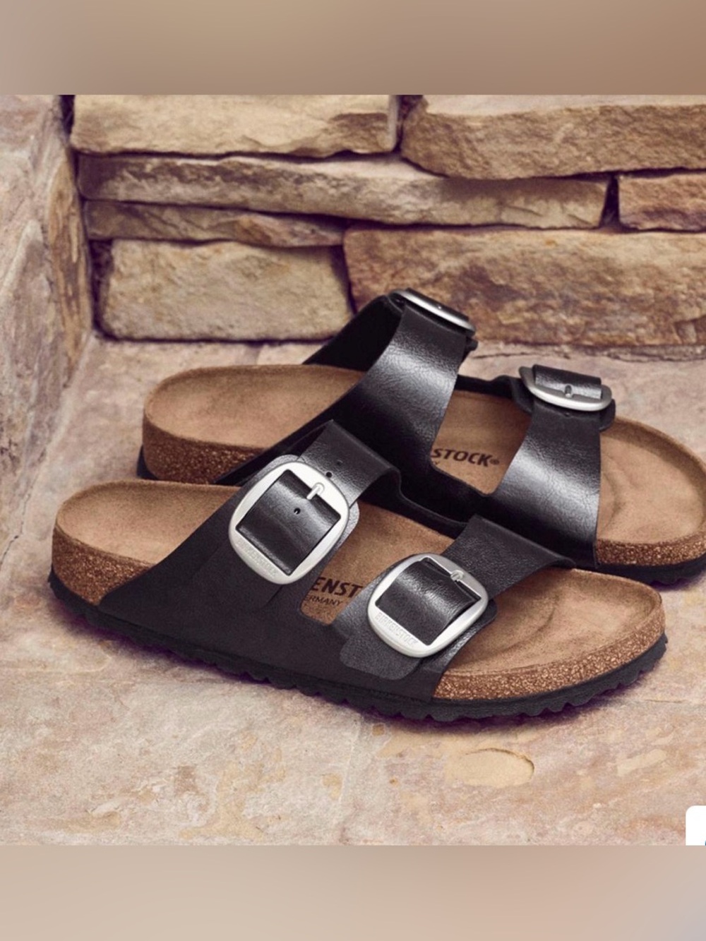 NWOB Birkenstock Arizona Black Two-Buckle Slide Sandals Size 39